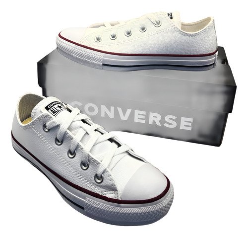 Tenis All Star Converse Couro Ecologico Ref Ct04500001 Branco Branco