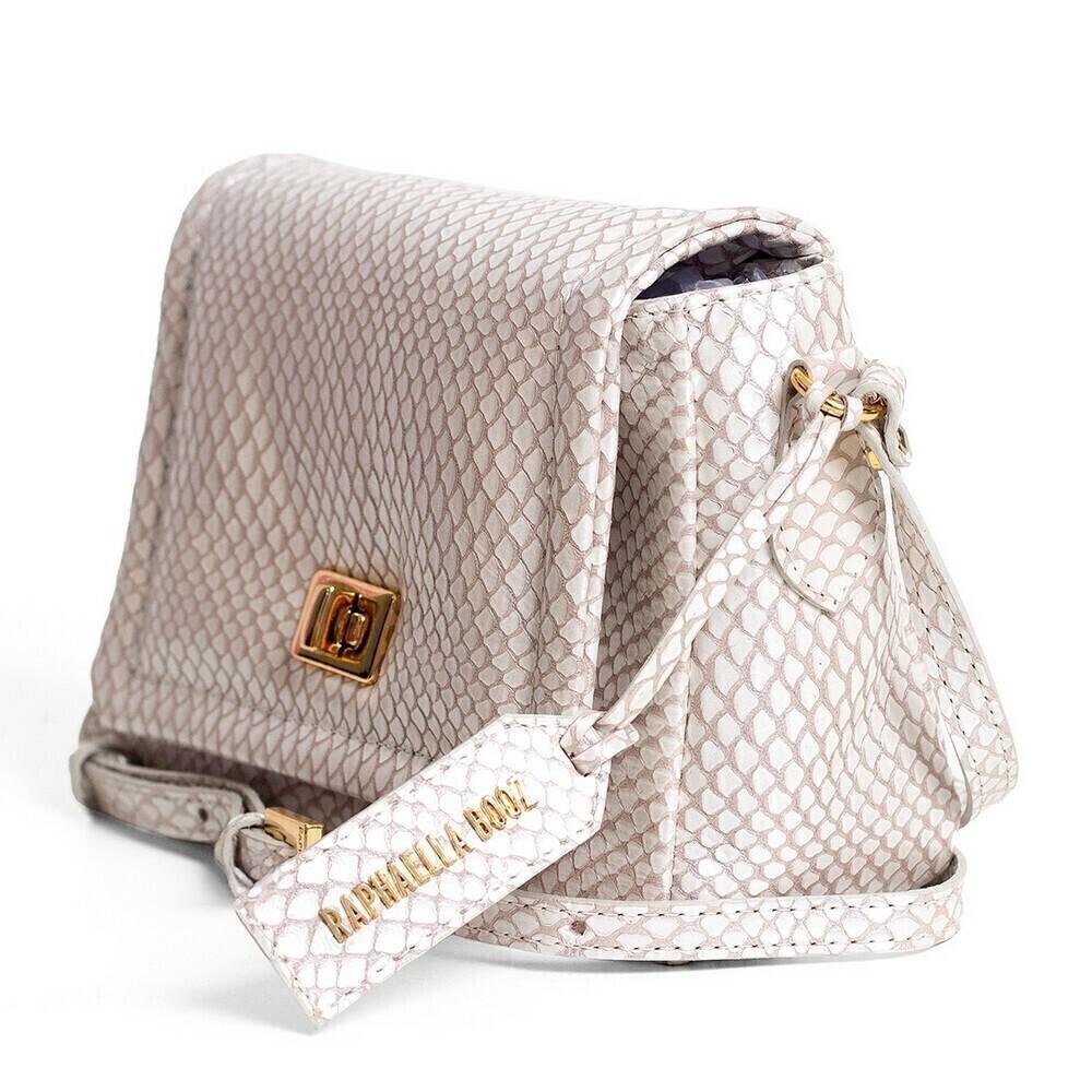 Bolsa Tiracolo Pequena Couro Off White Escamas Couro Escama Off White 3