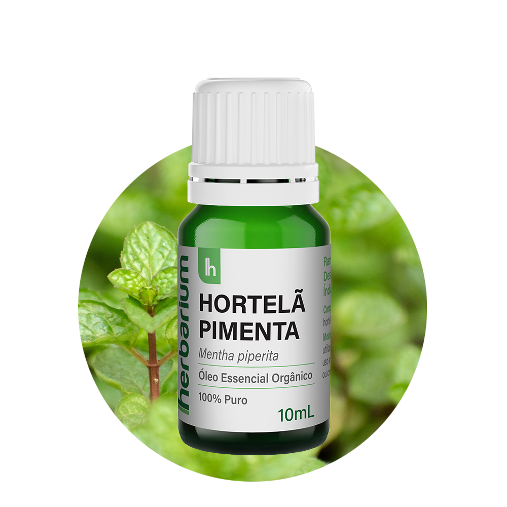 Óleo Essencial de Hortelã Pimenta Orgânico Herbarium 10ml – Alívio Natural, Clareza Mental e Frescor Revitalizante