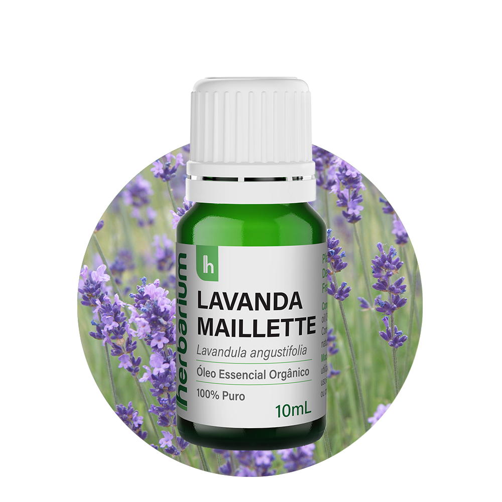 Óleo Essencial de Lavanda Maillette Orgânico Herbarium 10ml – Calmante Natural para Pele, Corpo e Emoções