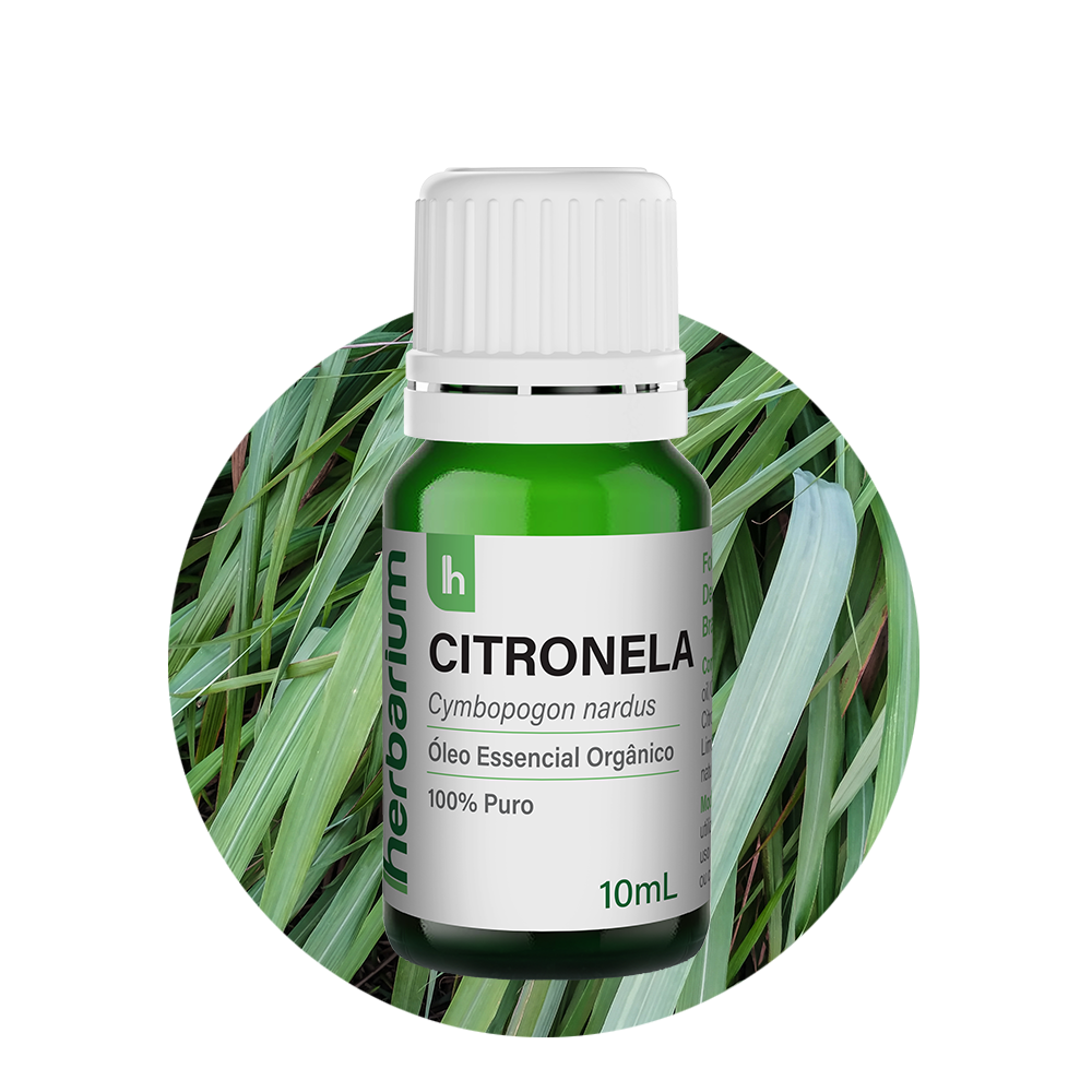 Óleo Essencial de Citronela Orgânico Herbarium 10ml – Repelente Natural com Aroma Refrescante e Purificante
