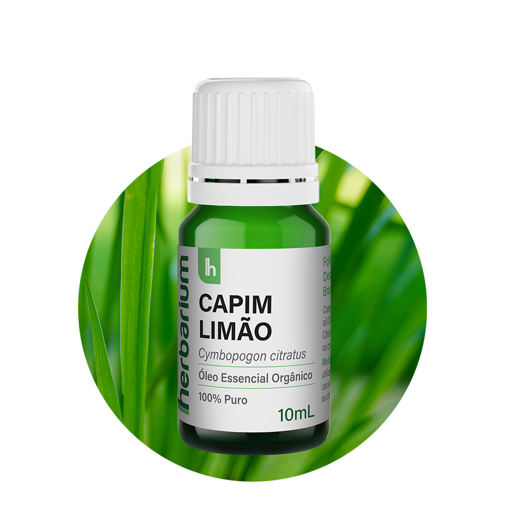 Óleo Essencial de Capim Limão Orgânico Herbarium 10ml – Frescor Natural, Alívio e Renovação Energética