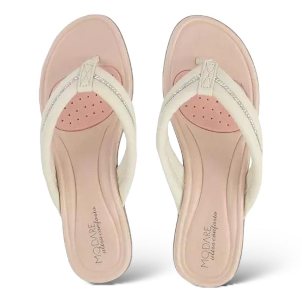 Tamanco Feminino Modare ultraconforto Strass Massageador Creme 4