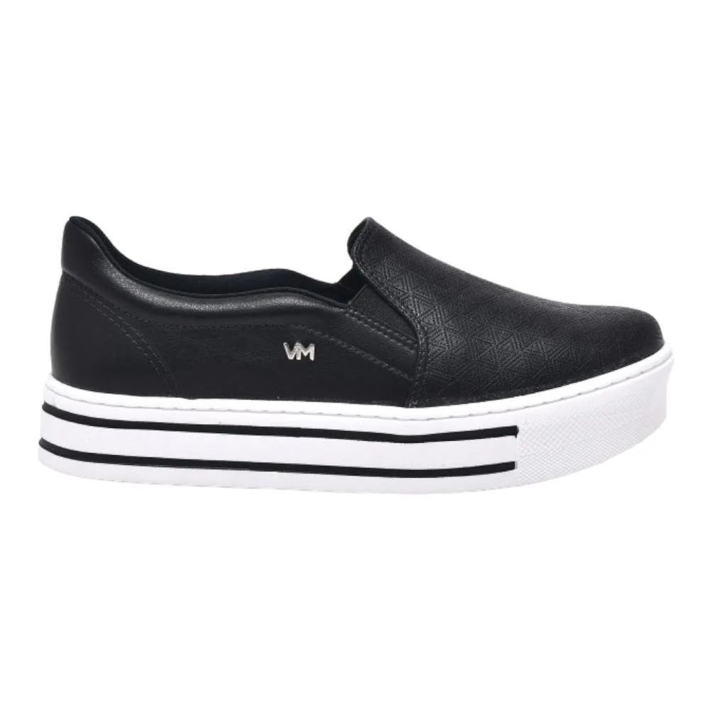 Tênis Slip On Feminino Flatform Via Marte 010-009/035 Preto 3