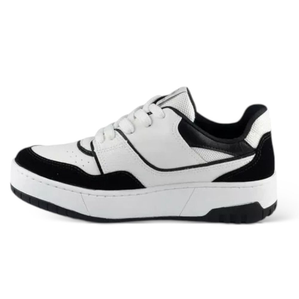 Tênis Casual Feminino Via Marte Flatform 042-017 Branco/Preto 2