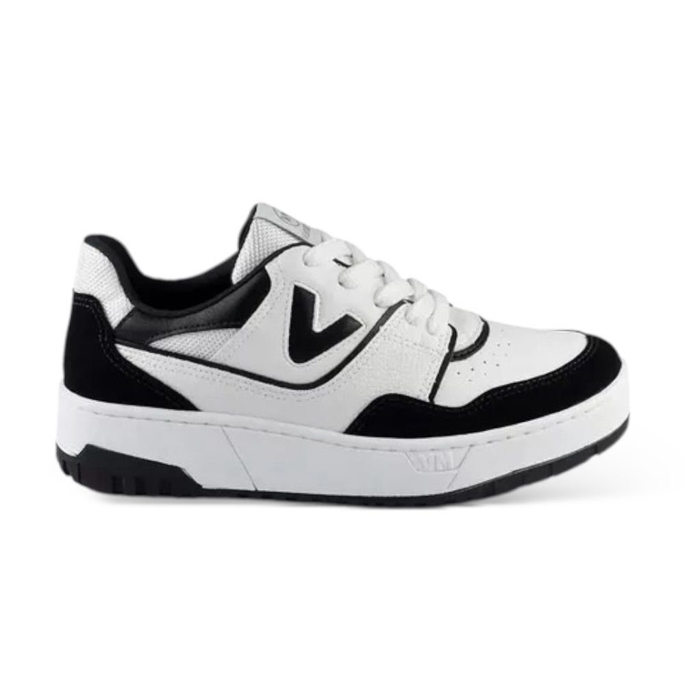 Tênis Casual Feminino Via Marte Flatform 042-017 Branco/Preto 3