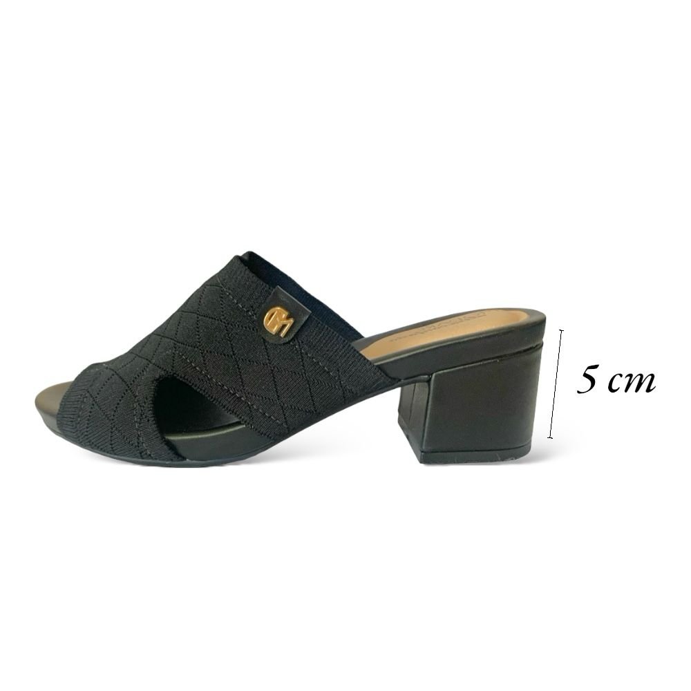 Tamanco Feminino Modare Têxtil Knit Preto Conforto 7187.101 Preto 6