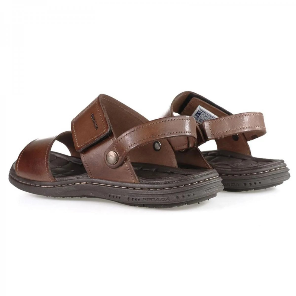 Sandália Anatomica Papete Leve Masculina Couro Pegada 131286 Pinhão 3