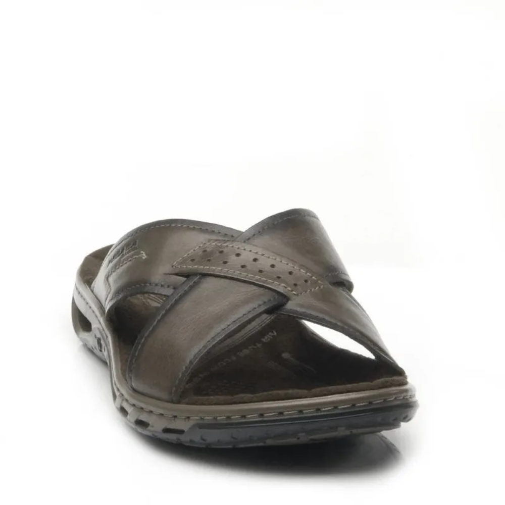 Chinelo Conforto Masculino Em Couro Pegada 131661 Cravo 3