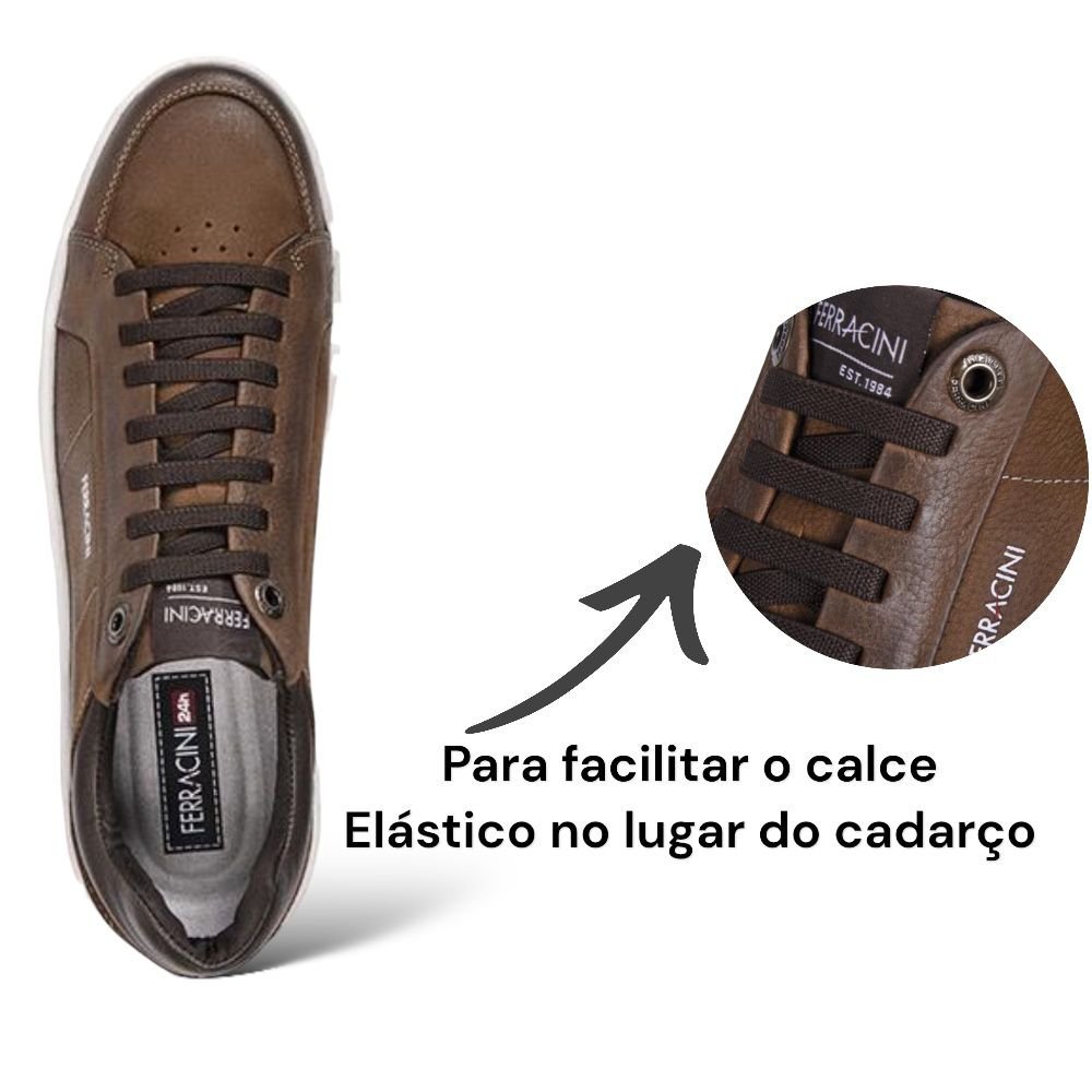 Sapatênis Ferracini Masculino de Couro Casual Vox Caramelo 4