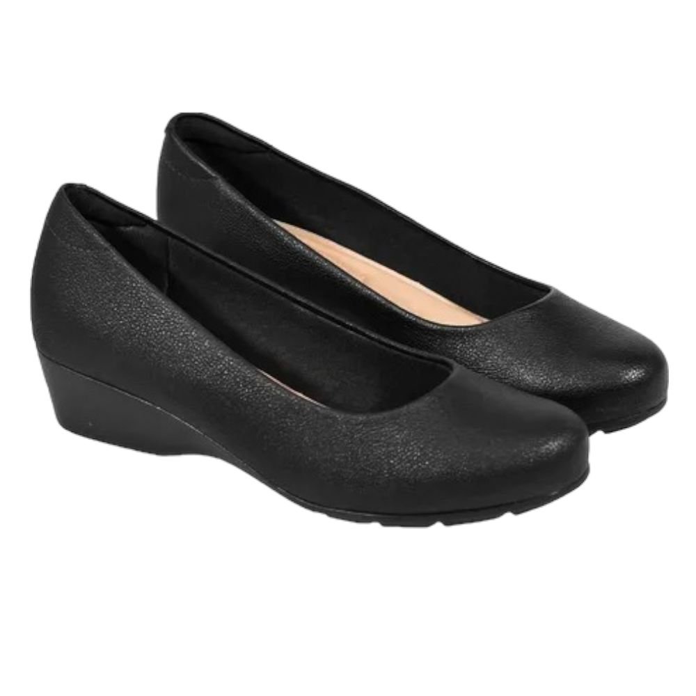 Sapato Feminino  Anabela Modare Conforto  7014 Preto Preto 2