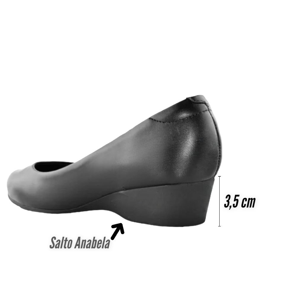 Sapato Feminino  Anabela Modare Conforto  7014 Preto Preto 3