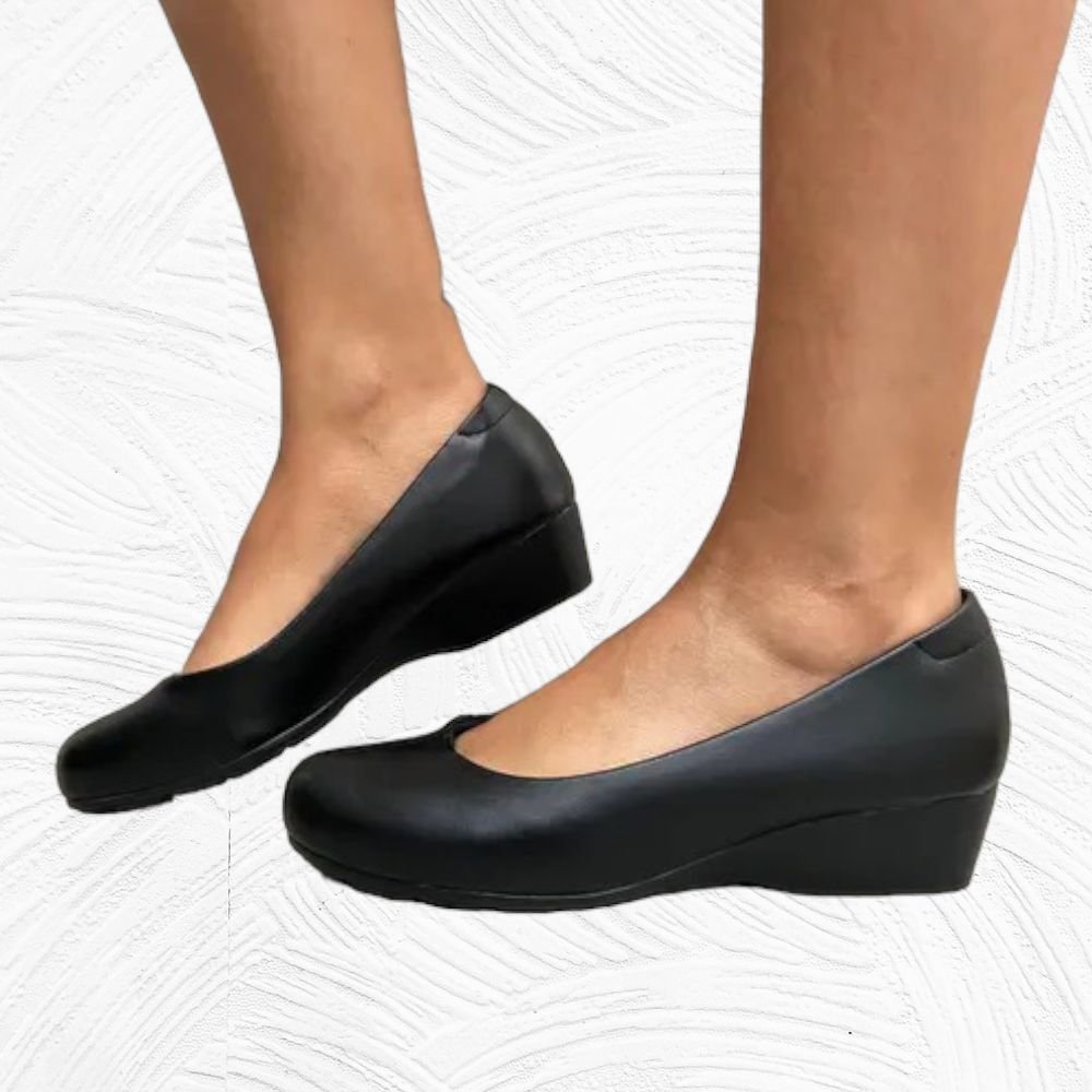 Sapato Feminino  Anabela Modare Conforto  7014 Preto Preto 4