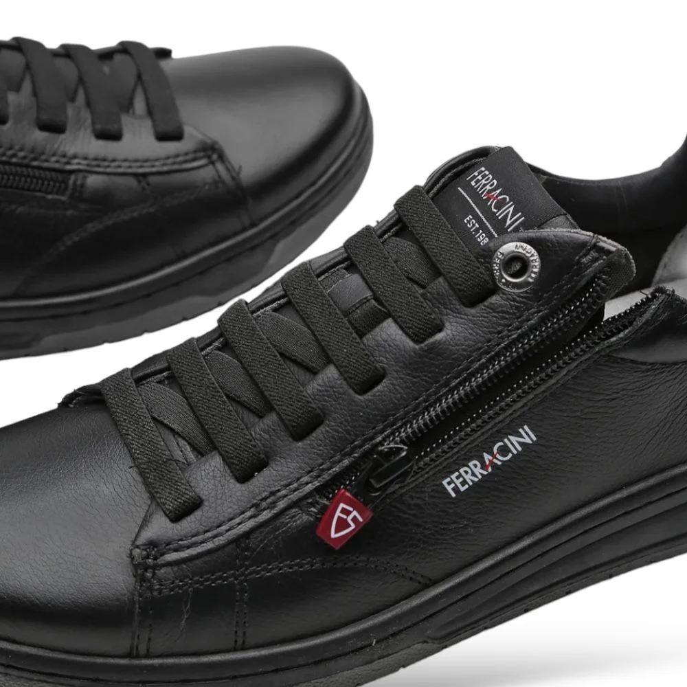Sapatênis Ferracini Masculino Couro Casual Vox Zipper 8052-617 Preto 2