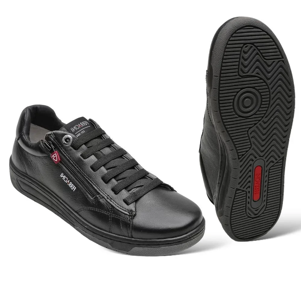 Sapatênis Ferracini Masculino Couro Casual Vox Zipper 8052-617 Preto 3