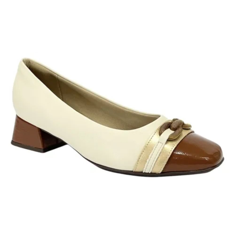 Sapato Piccadilly Scarpin Salto Médio 160099 Off White