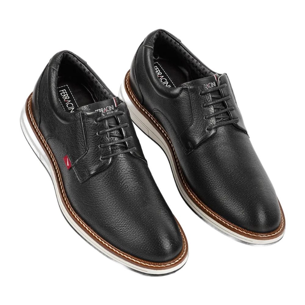 Sapato Ferracini Social Oxford Kingston Couro 6152-675G Preto 2