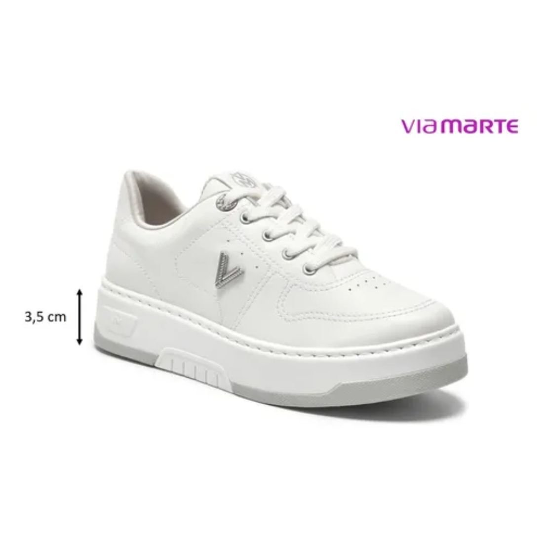 Tênis Casual Via Marte Feminino 126-012-04 Branco 3