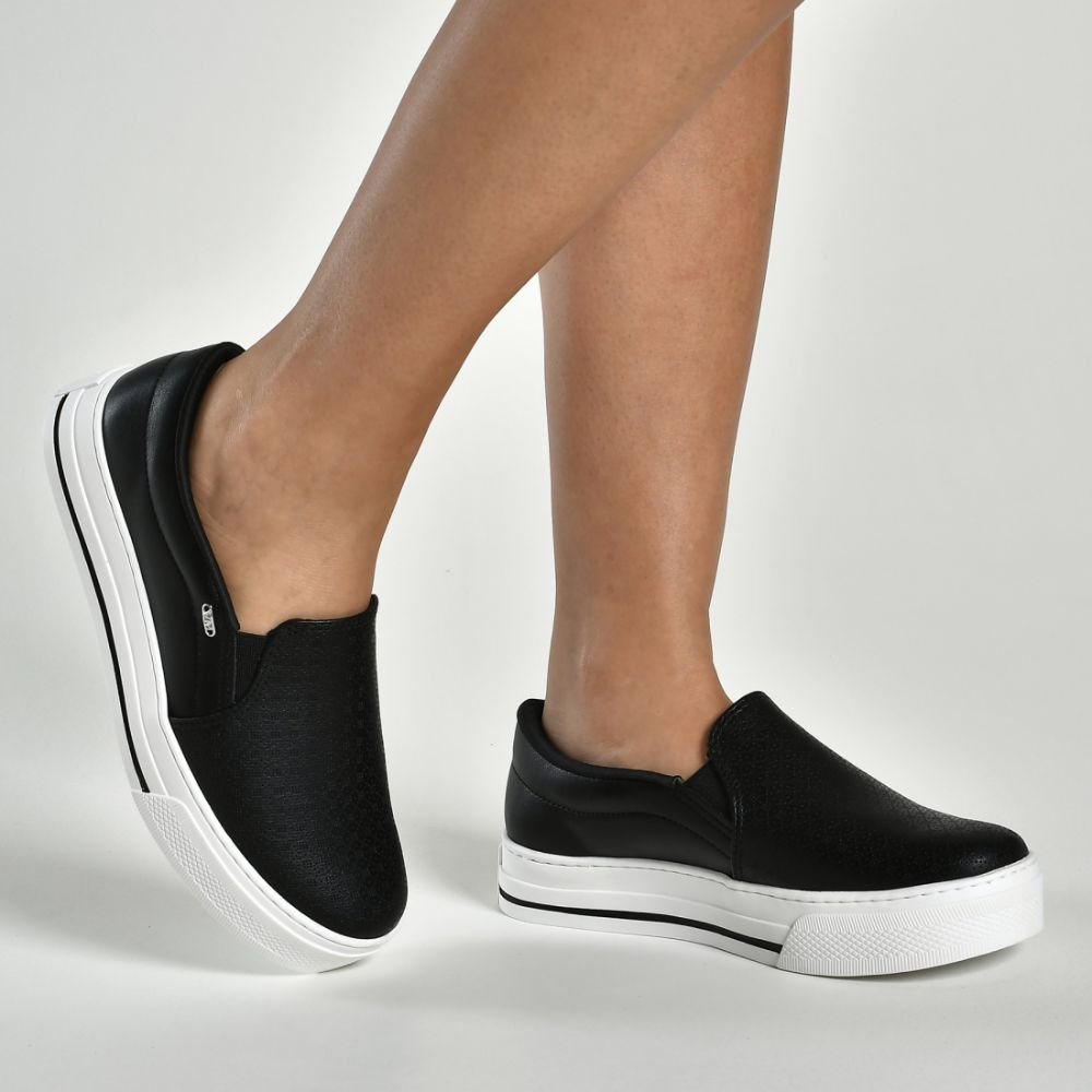 Tênis Casual Via Marte Feminino Preto Slip-on 027-027-02 Preto 4