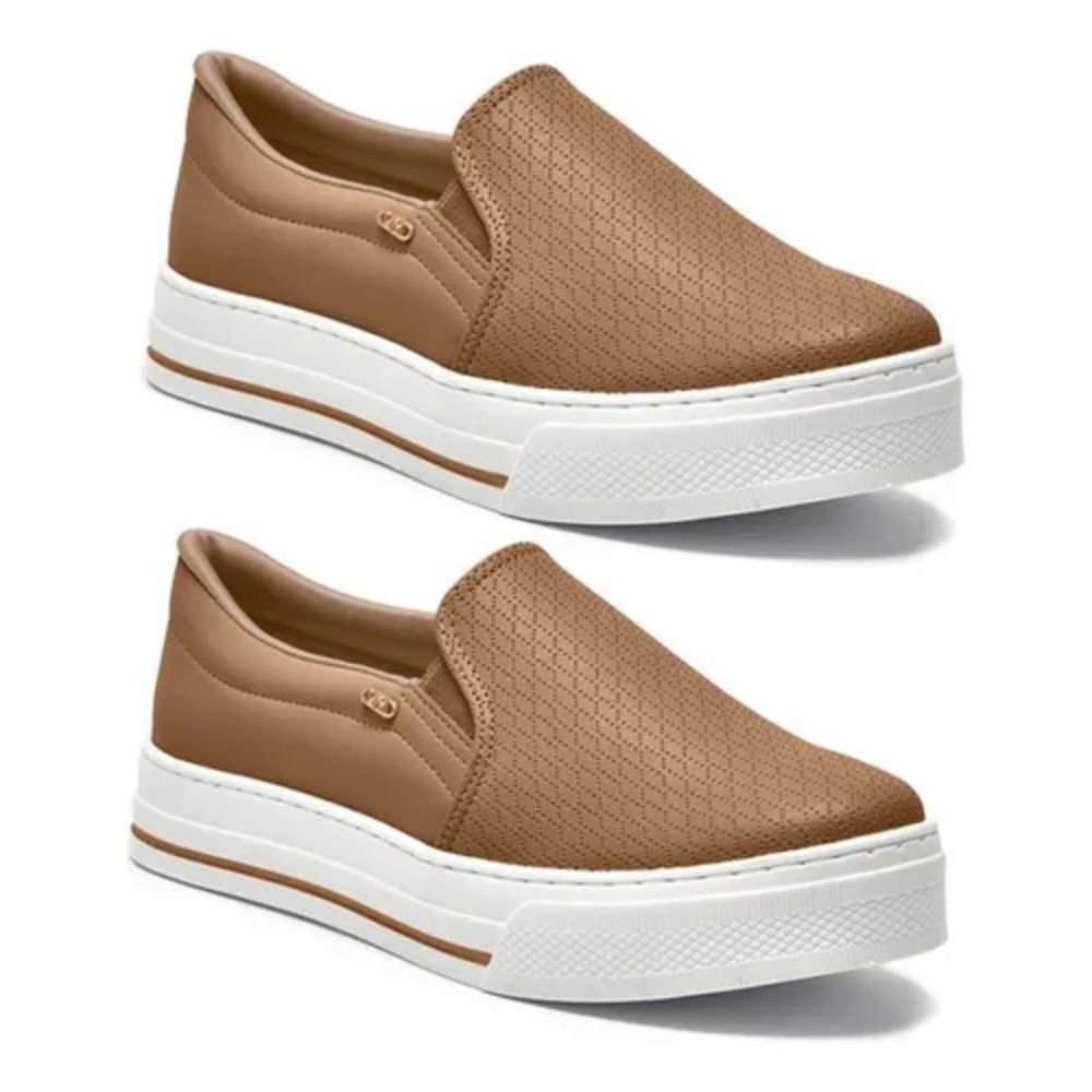Tênis Casual Via Marte Feminino Slip-on 027-027-02 Nude 3