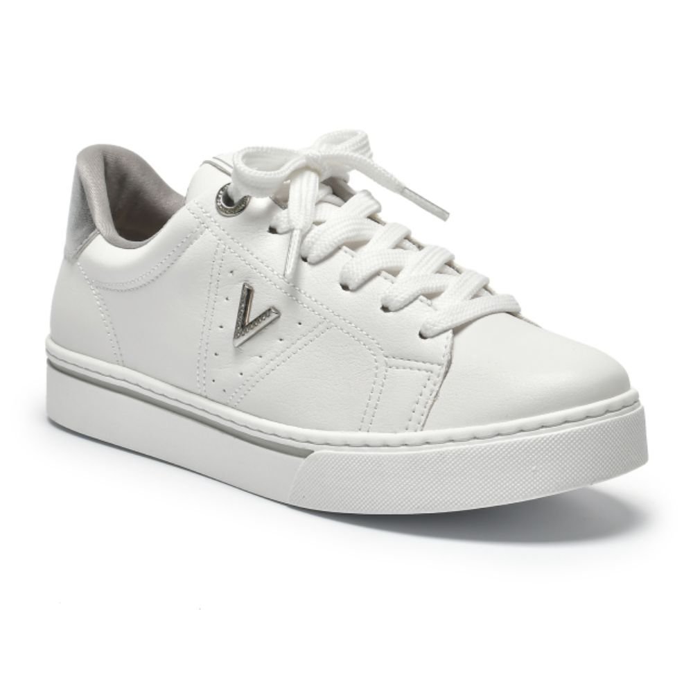 Tênis Casual Via Marte Feminino Branco Prata Brilho 016-017