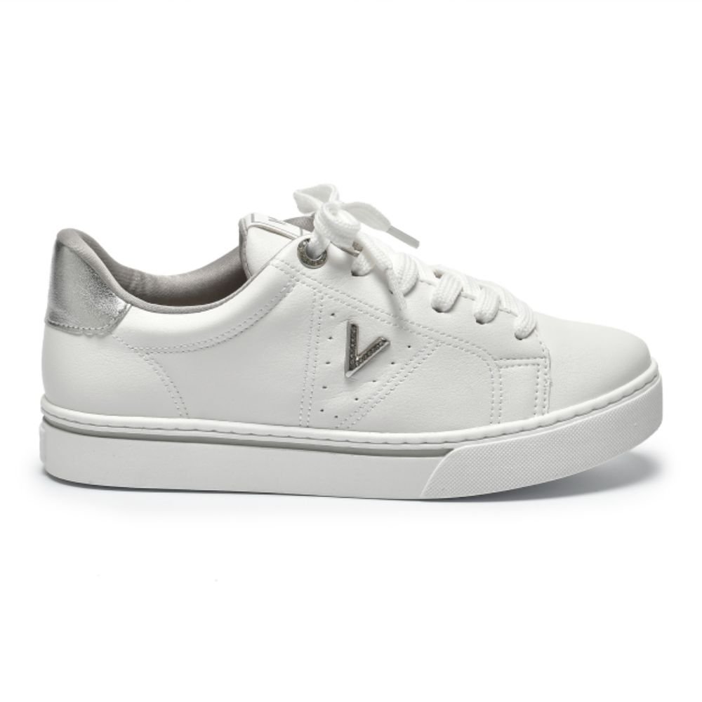 Tênis Casual Via Marte Feminino Branco Prata Brilho 016-017 Branco 2