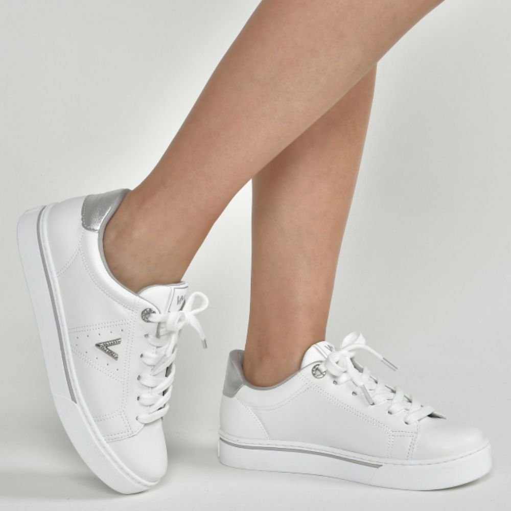 Tênis Casual Via Marte Feminino Branco Prata Brilho 016-017 Branco 4