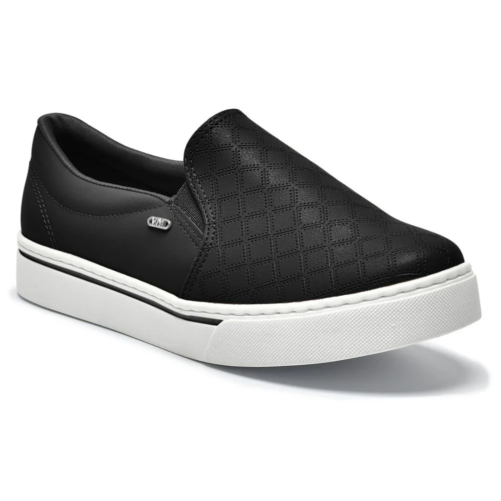 Tênis Casual Feminino Slip On Via Marte 016-023 Preto Preto