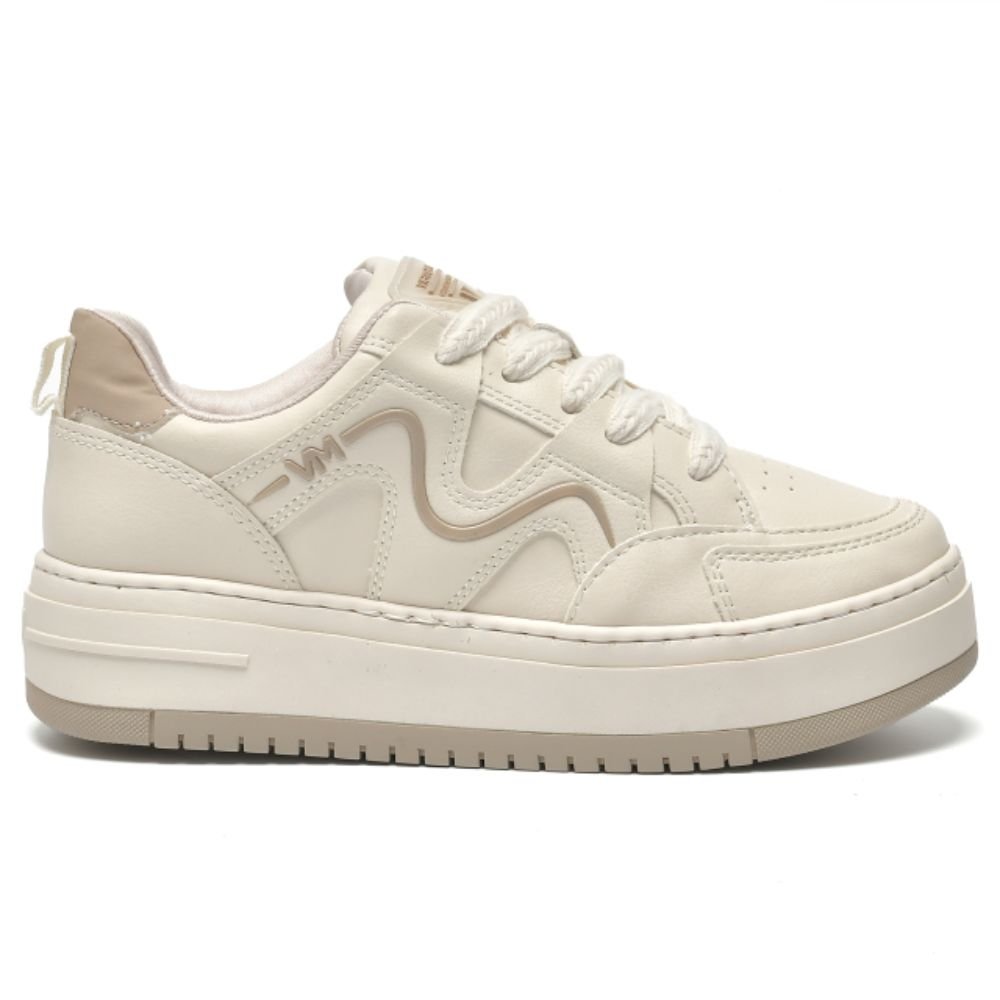 Tênis Feminino Plataforma Casual Sola Alta Via Marte Bege 2