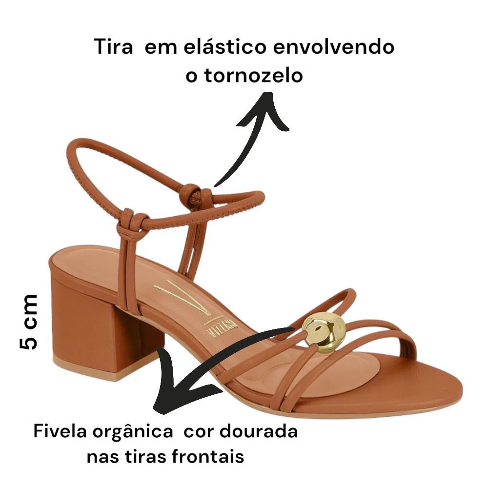 Sandália Vizzano De Salto Bloco Mocca 6291.1192 Mocca 6