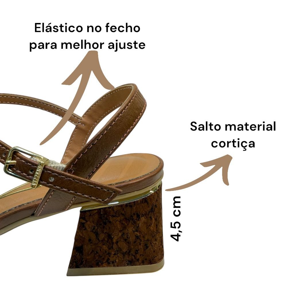Sandalia Salto Medio Bloco Conforto Feminina Vizzano 6428.155 Mocca 2