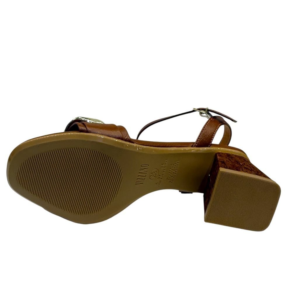 Sandalia Salto Medio Bloco Conforto Feminina Vizzano 6428.155 Mocca 3