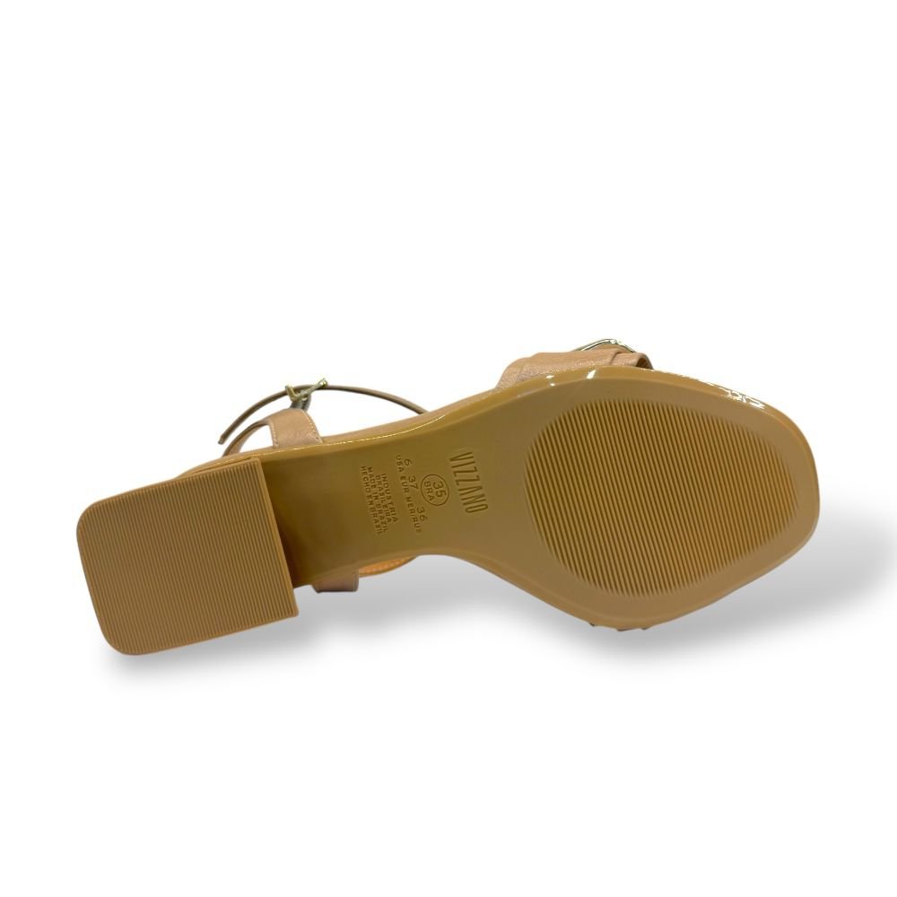 Sandália Vizzano Salto Bloco C/ Fivela Decorativa 6428.155 Bege 2