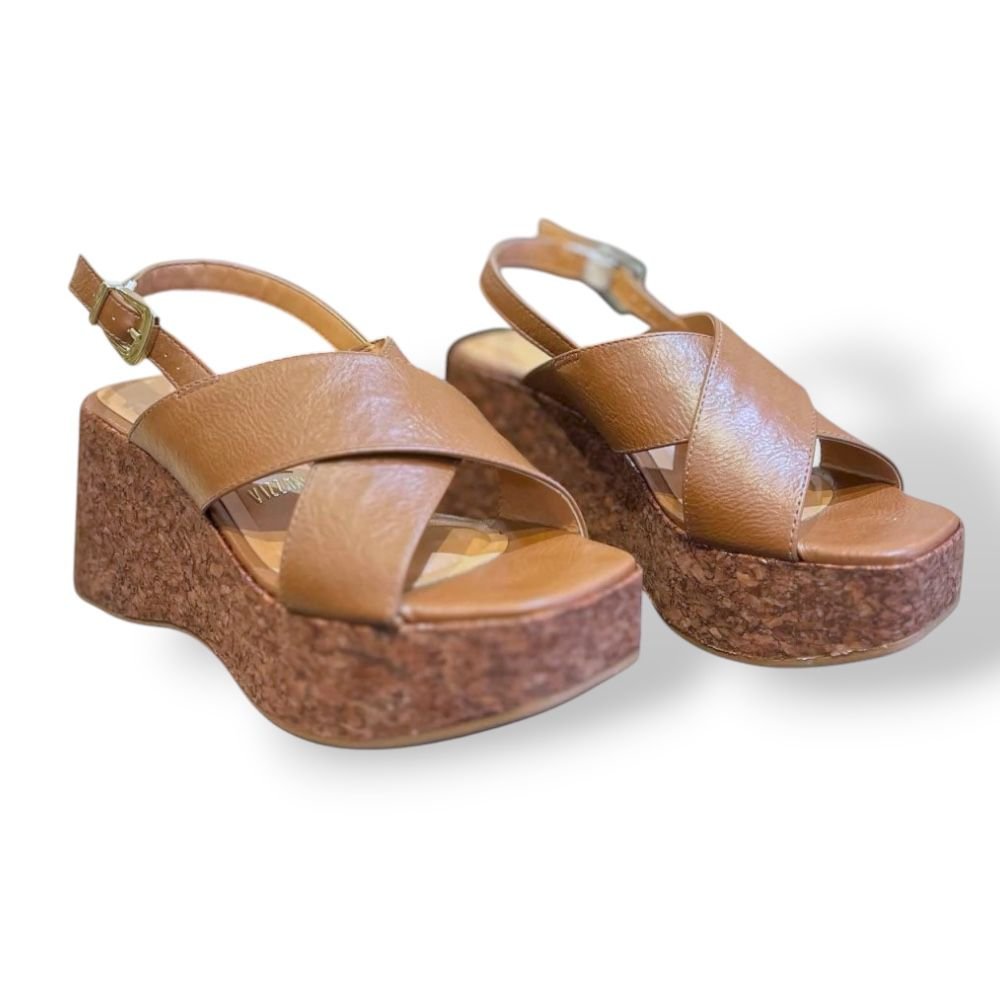 Sandalia Salto Cortiça Plataforma Vizzano Feminina 6559.101 Mooca 2