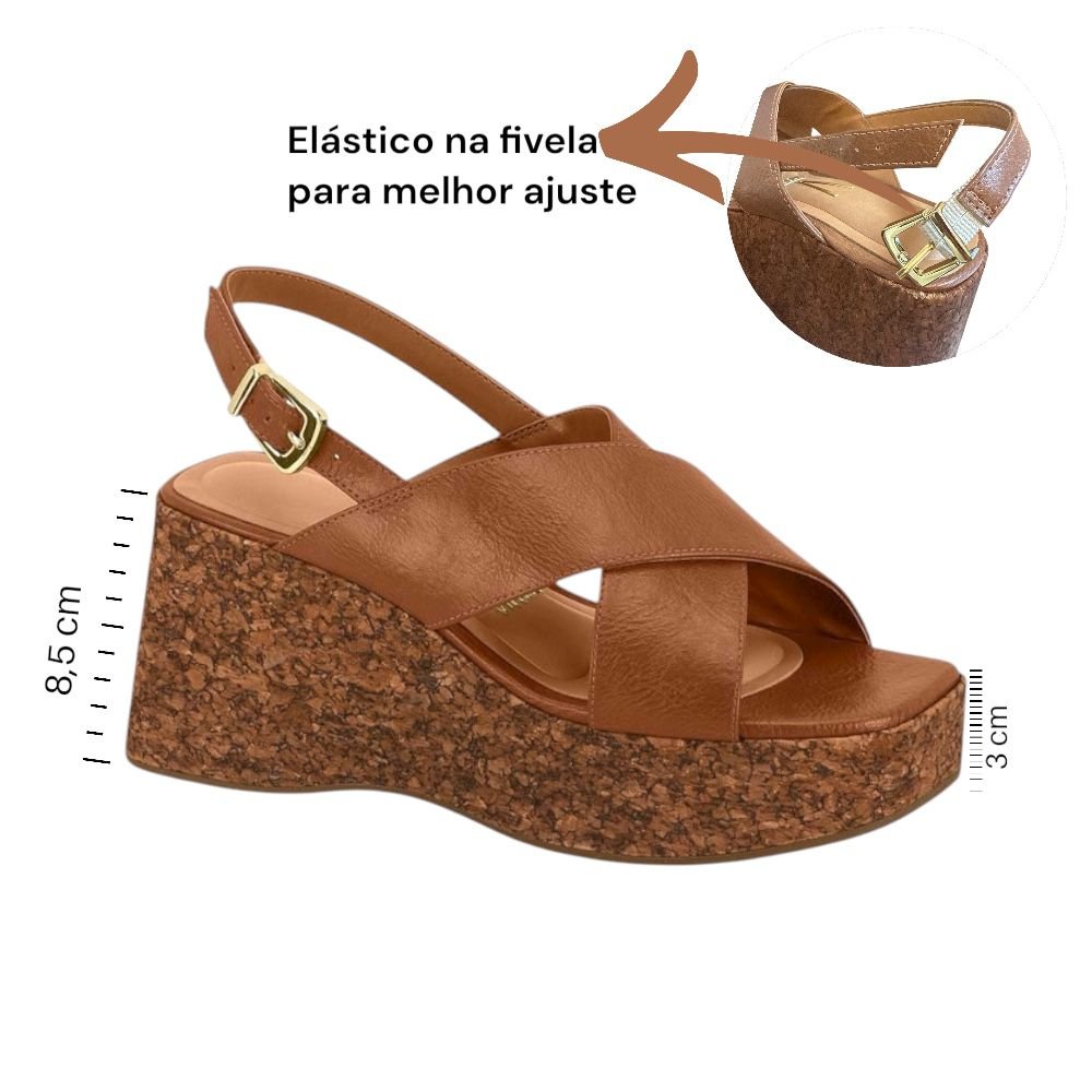 Sandalia Salto Cortiça Plataforma Vizzano Feminina 6559.101 Mooca 4