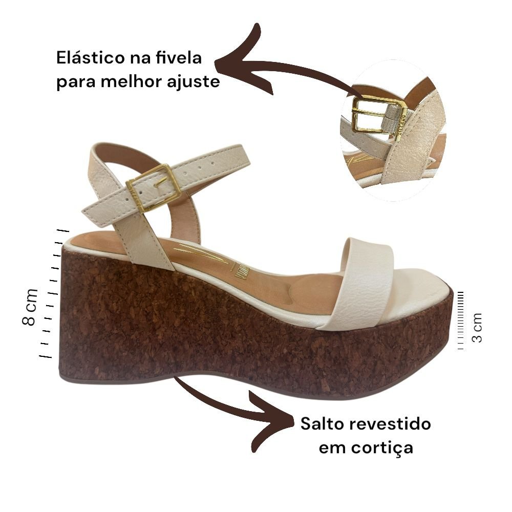 Sandália Feminino Vizzano Tamanco Salto Anabela 6559.103 Branco 3