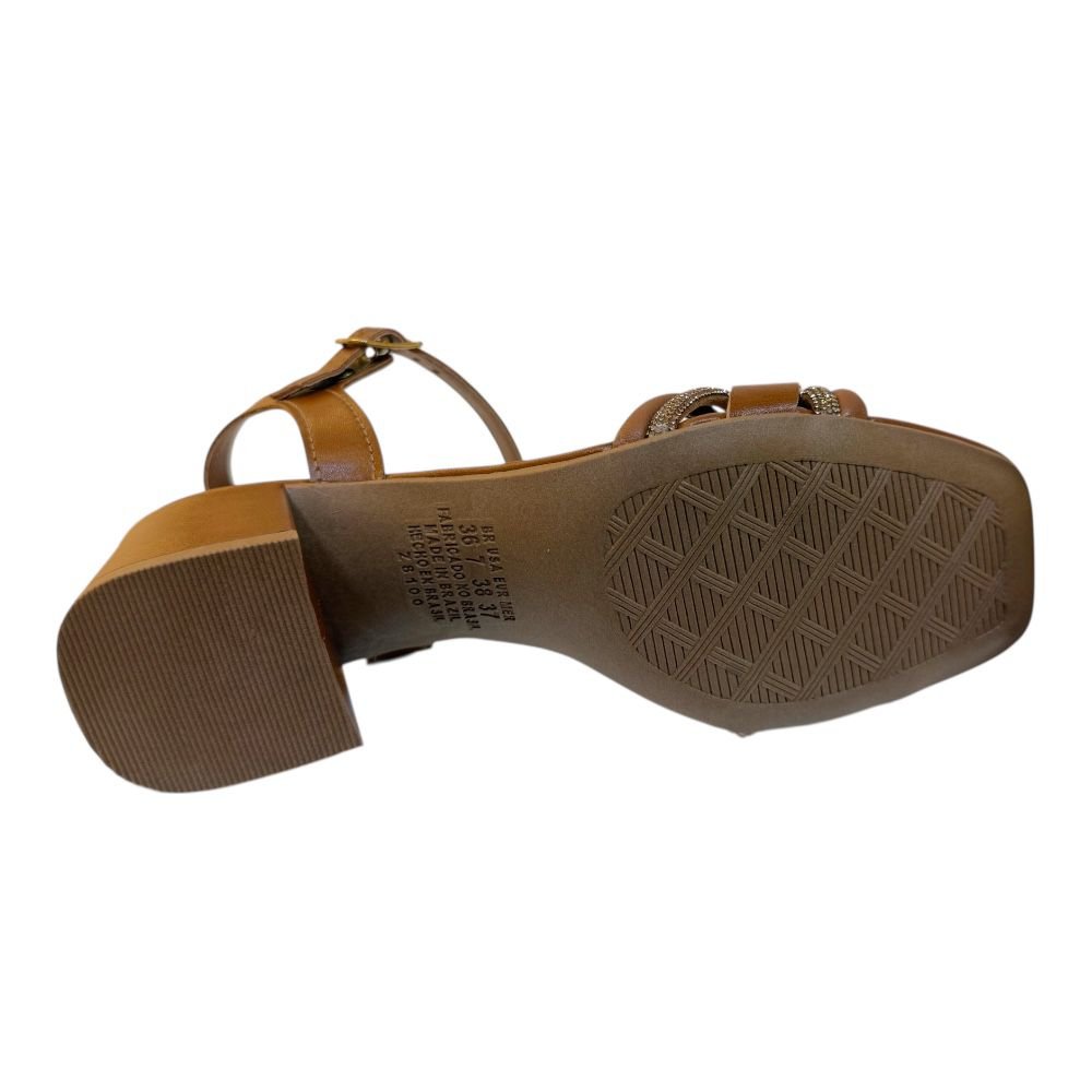 Sandalia Dakota Salto Bloco Conforto Feminino Marron Y9583 Marrom 2