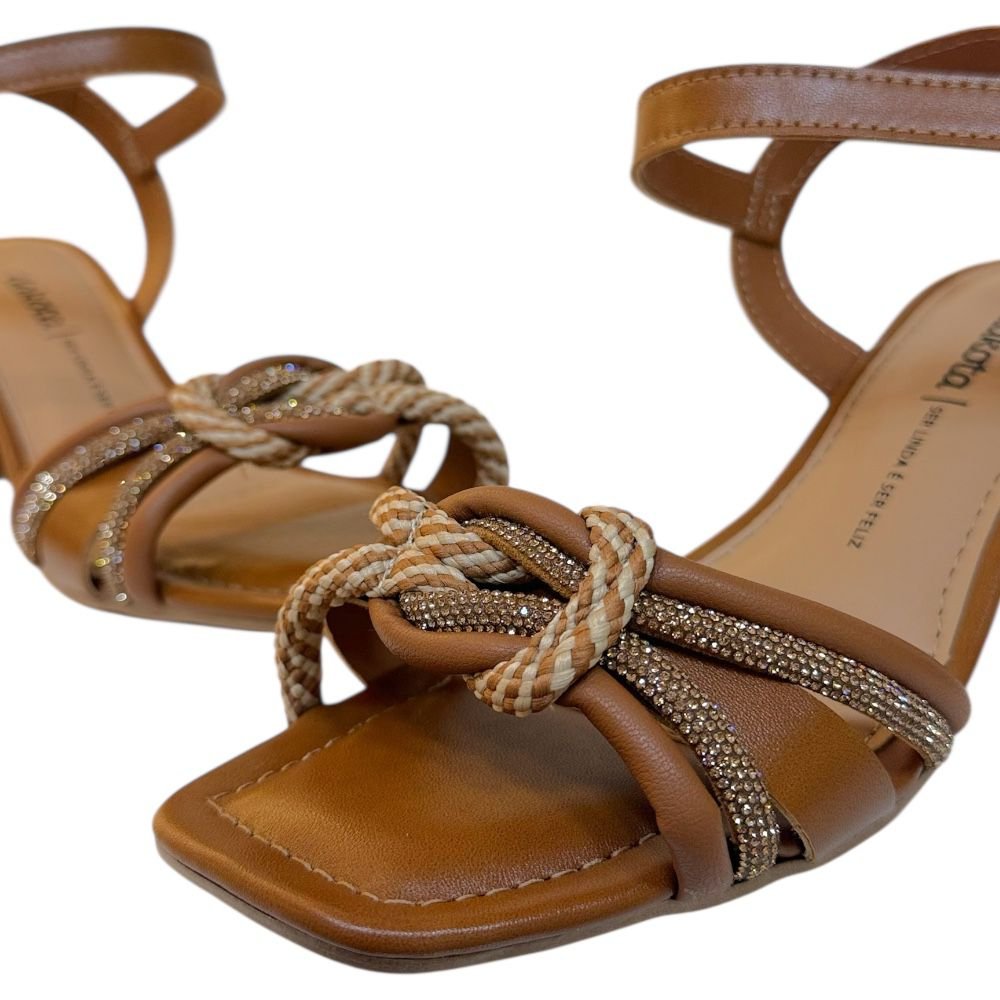 Sandalia Dakota Salto Bloco Conforto Feminino Marron Y9583 Marrom 3