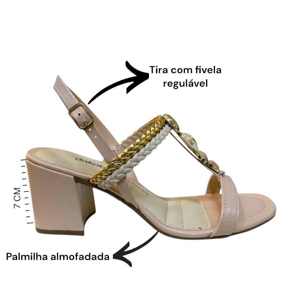 Sandália Dakota Salto Bloco Conforto Rosado Y9981 Rosa 3