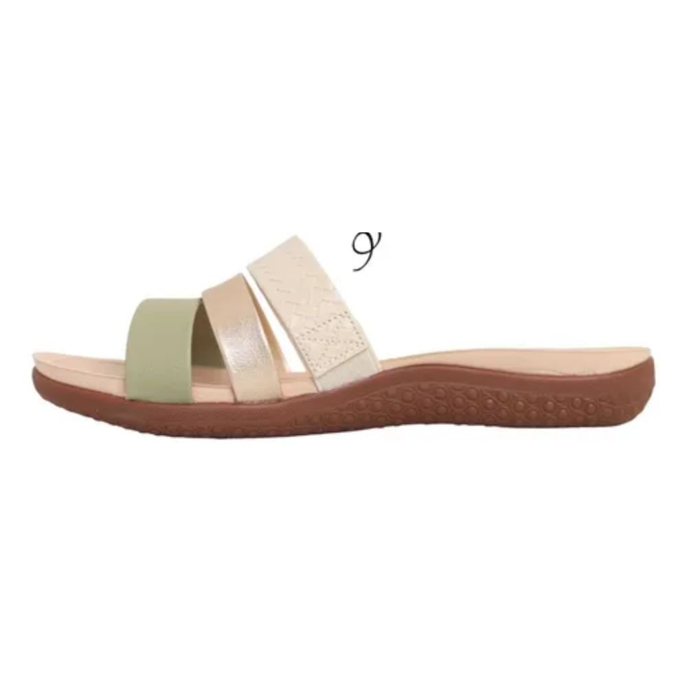 Tamanco Feminino Tiras Conforto Modare 7125.200 Bege/Verde 3