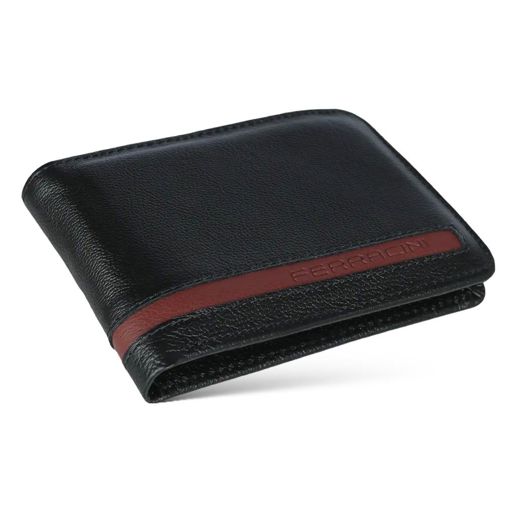 Carteira Couro Ferracini Masculina CF374A Preto/Rubi