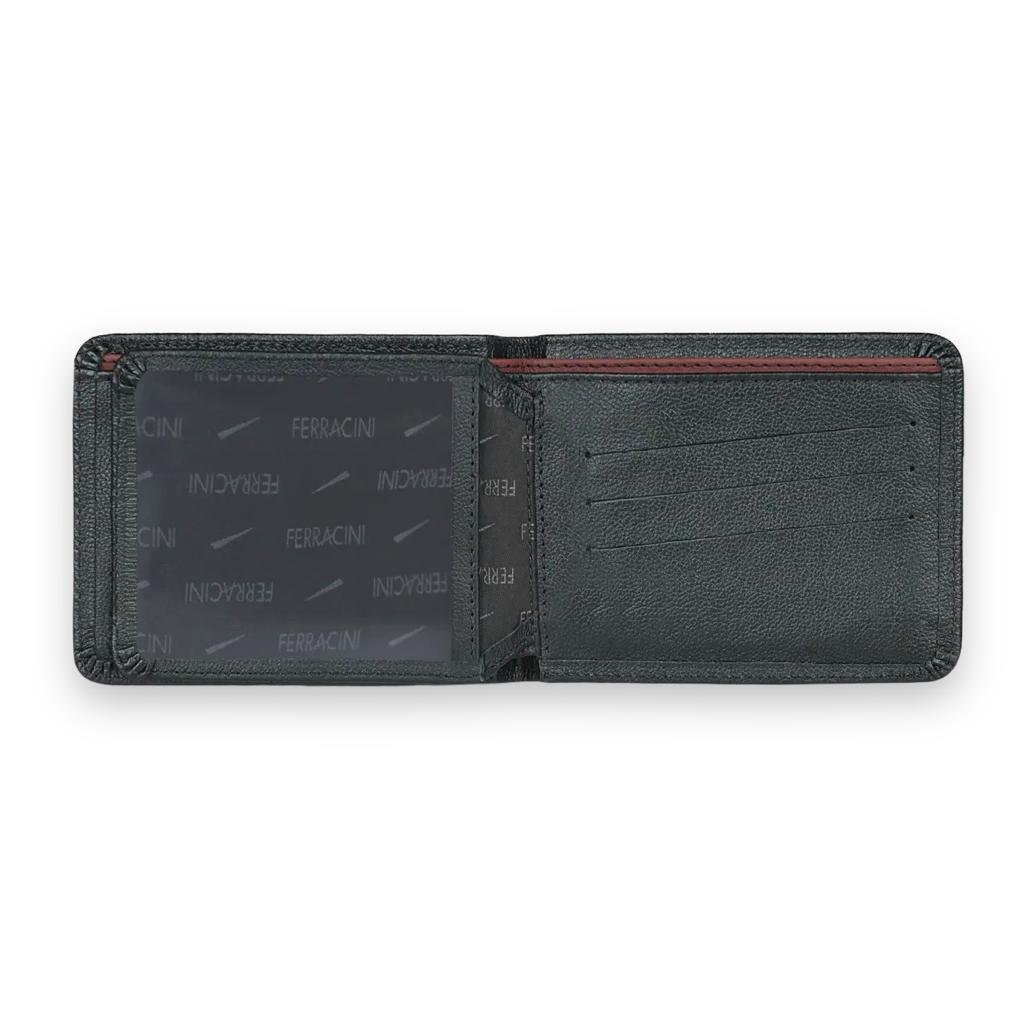 Carteira Couro Ferracini Masculina CF374A Preto/Rubi Preto 2