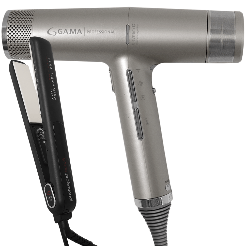 Kit Secador e prancha GA.MA iQ3 Gray G-Evo Vera Ceramika