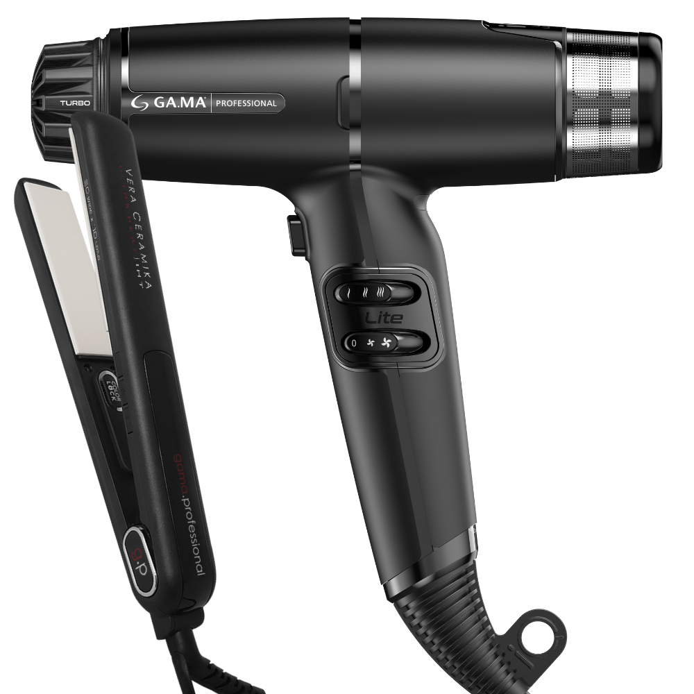 Kit Secador iQ Lite Max Black e Prancha Vera Ceramika 127V 1