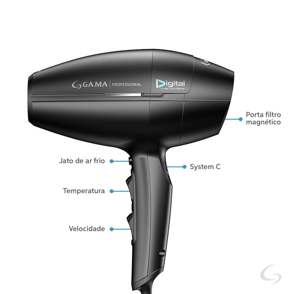 Secador de Cabelo GA.MA Professional Lumine 2800W Preto 3