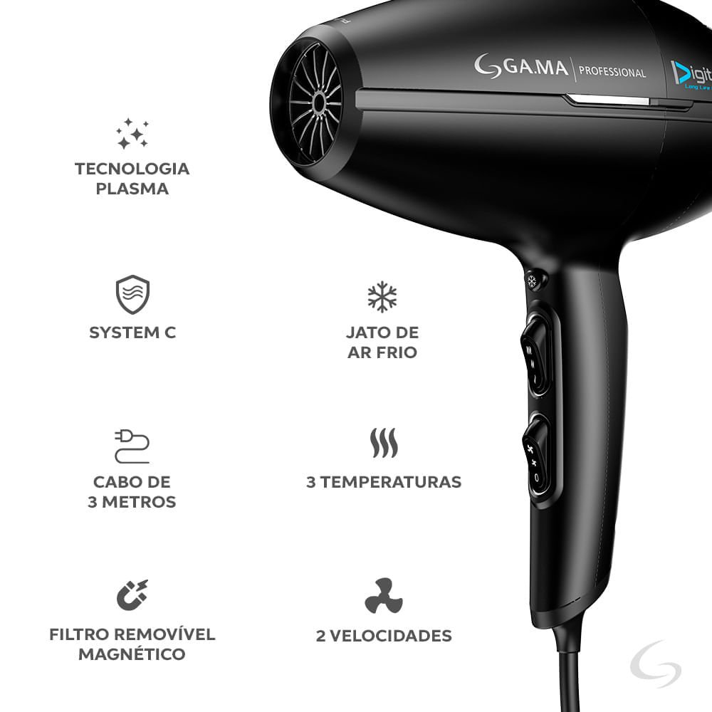 Secador de Cabelo GA.MA Professional Lumine 2800W Preto 6