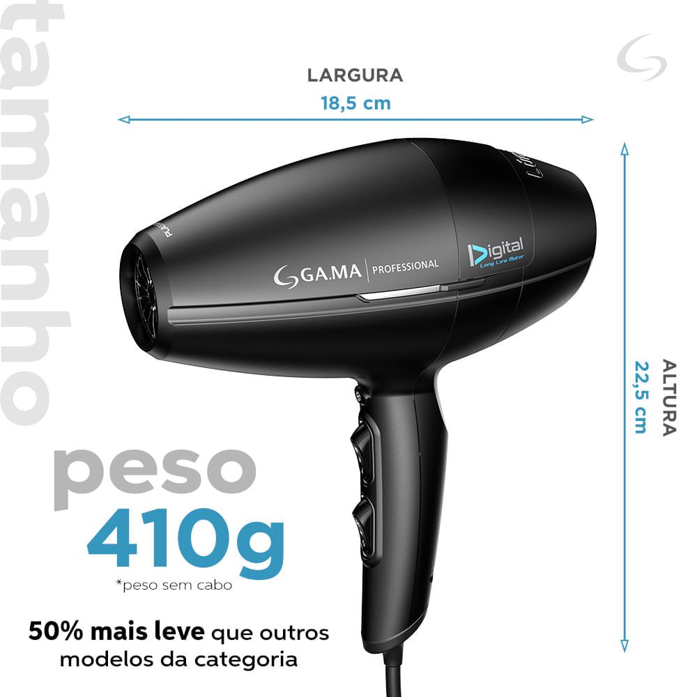 Secador de Cabelo GA.MA Professional Lumine 2800W Preto 8