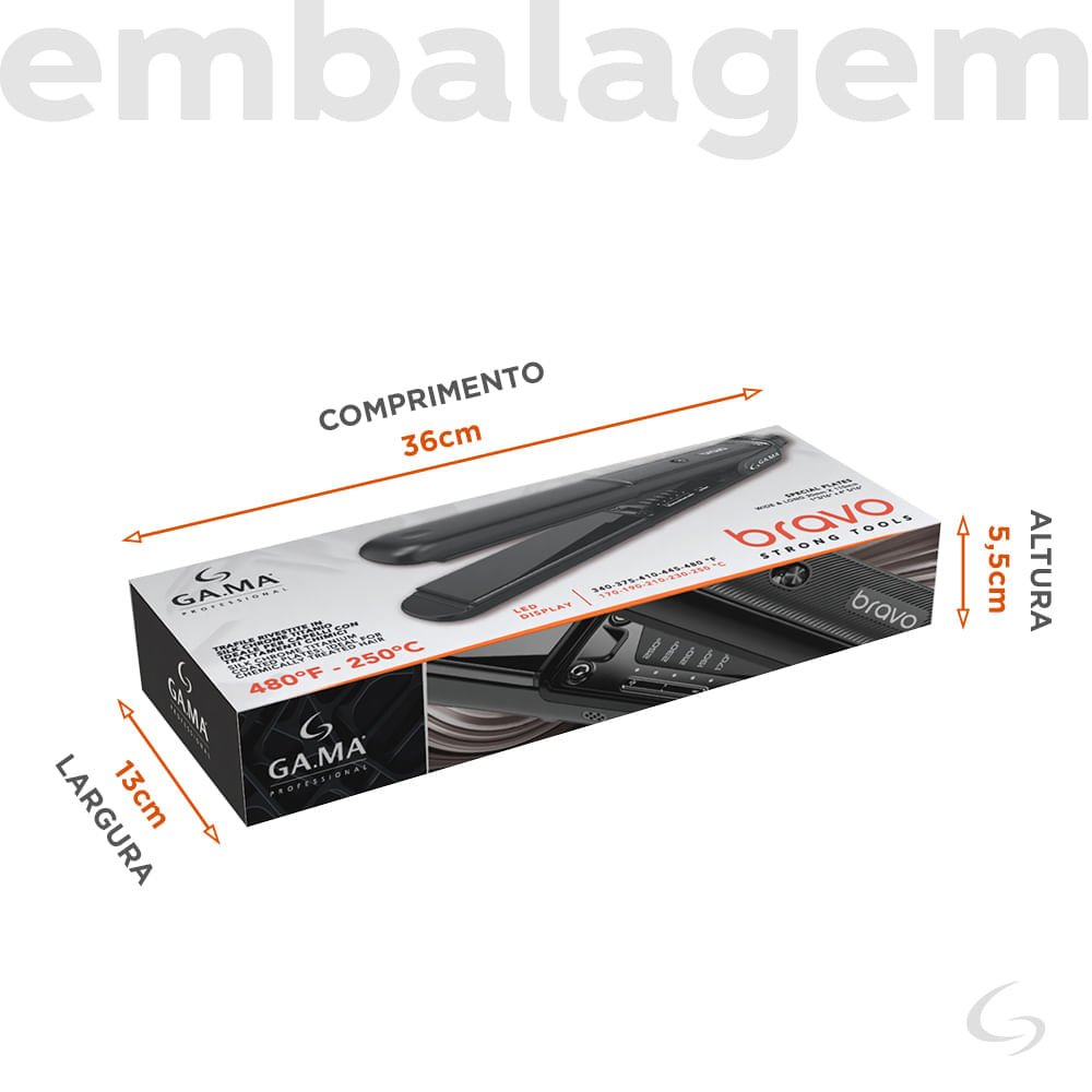 Prancha Professional Bravo Led 250°C Bivolt Preto 13