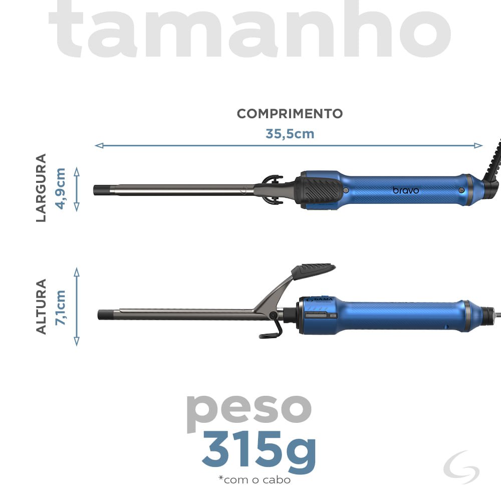 Modelador Professional Bravo 9mm Led Bivolt Azul 4