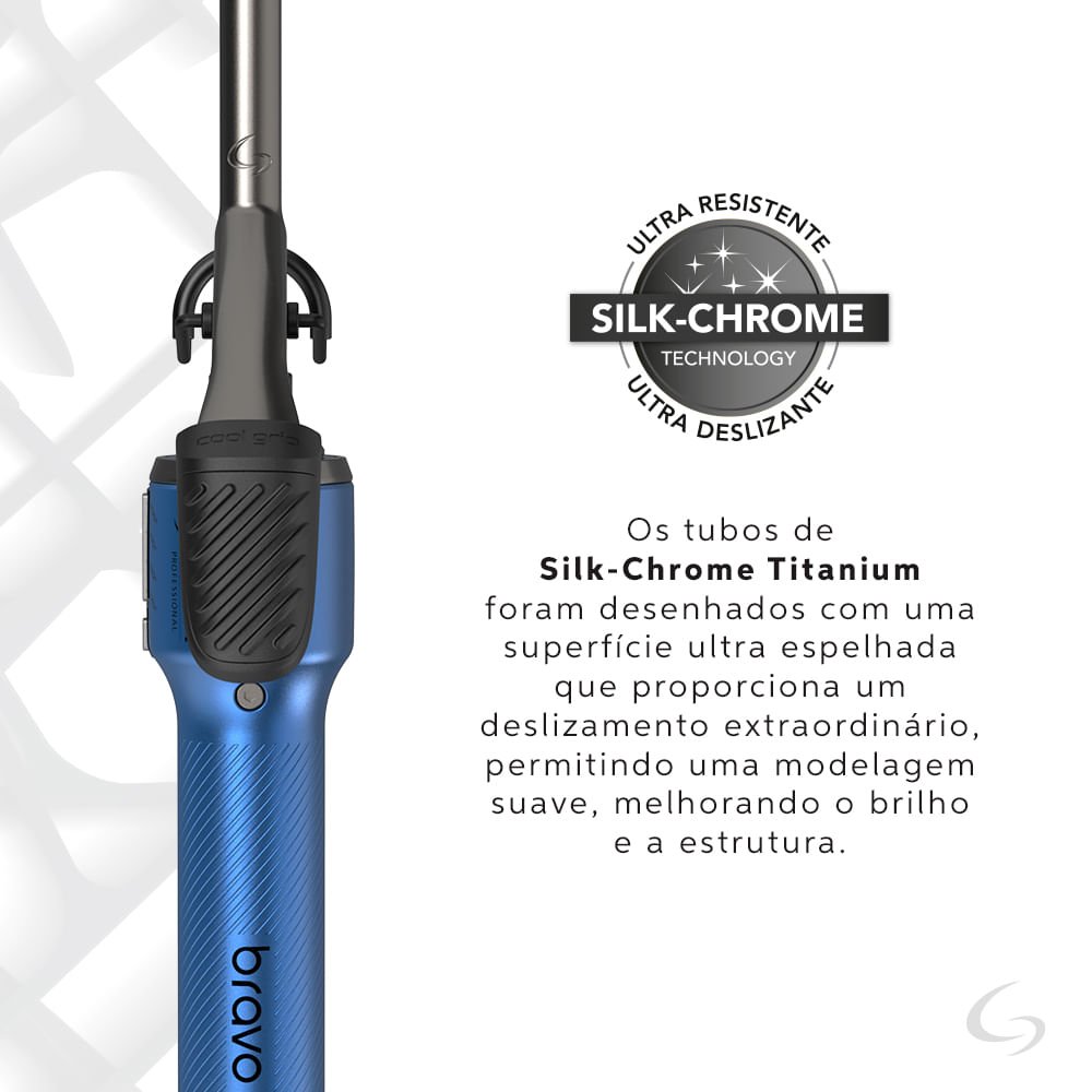 Modelador Professional Bravo 9mm Led Bivolt Azul 8